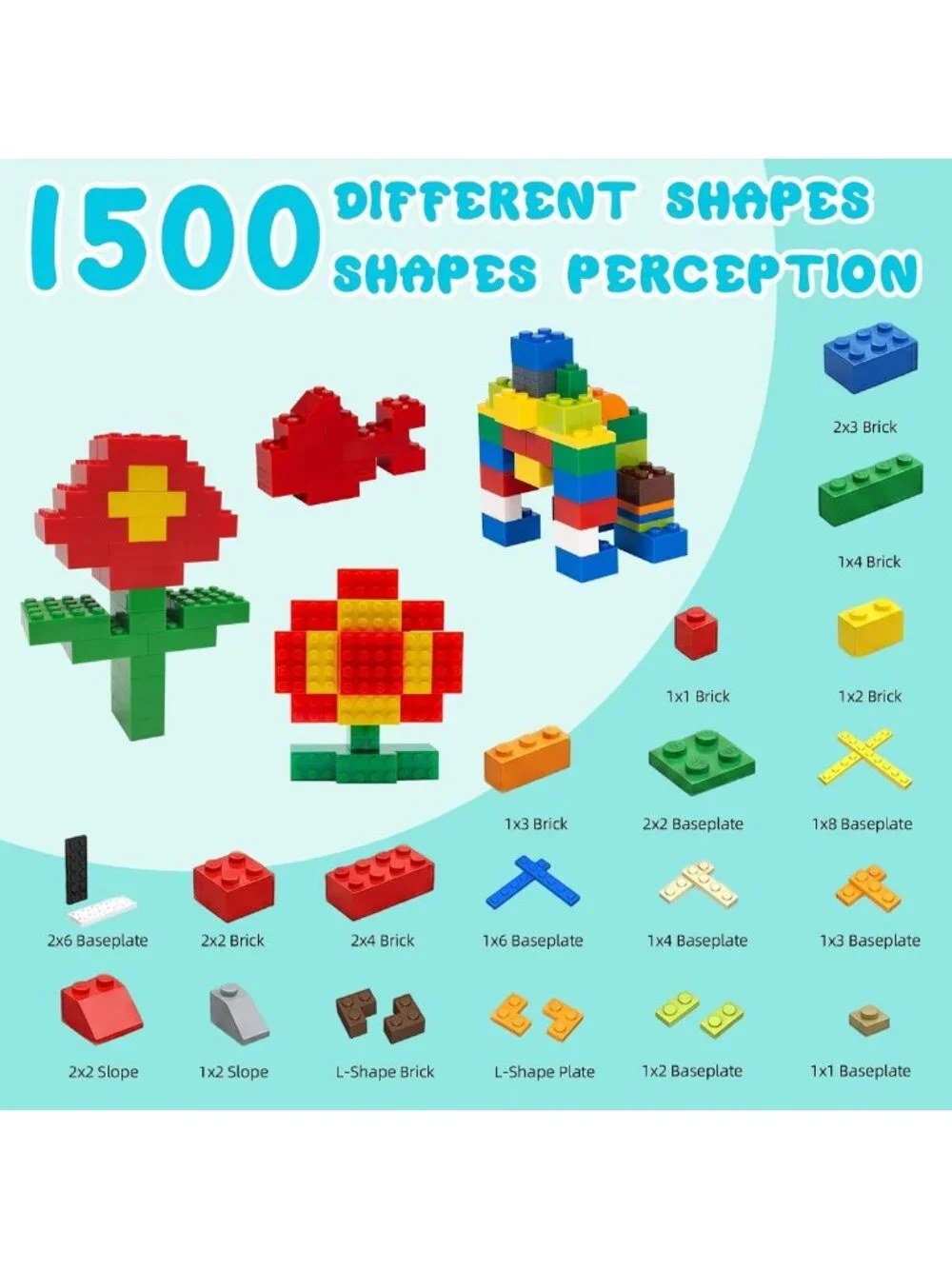 1500 Classic Building Bricks Set - STEM Educational Construction Toys for Ages